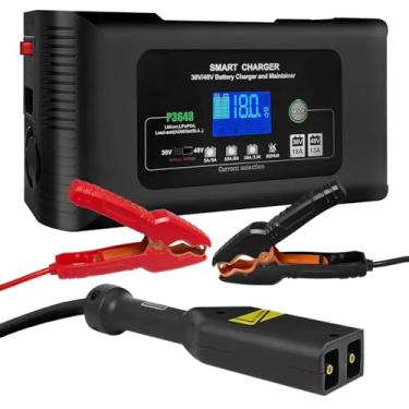 Imagem de DUFCUSPH Carregador De Carrinhos De Golfe De 36 V E 48 V, Carregador Inteligente De 18 A, Carregador De Bateria Lenta, Carregador De Carrinho De Golfe Com Plugue D, Lítio, Lifepo4, Bateria De Carro