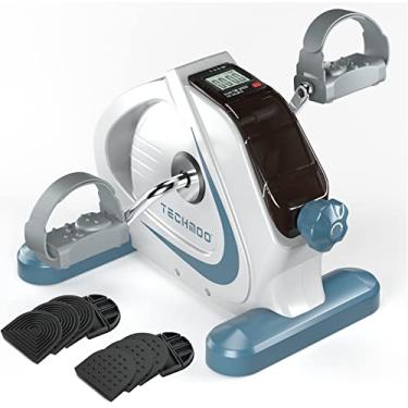 Imagem de TECHMOO Pedal De Bicicleta Para Exercícios Sob A Mesa, Mini Bicicleta Ergométrica Estacionária Com Volante De Metal Pesado E Monitor Digital Lcd, Bicicleta Portátil Para Exercícios Em Casa/Escritóri