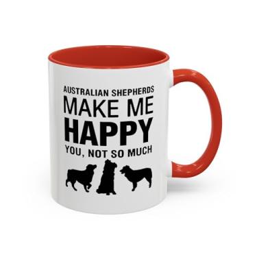 Imagem de Caneca de café pastor australiano, presente para amantes de cães, caneca engraçada para donos de animais de estimação, perfeita para aniversários, presente de mãe de cachorro, animal de estimação