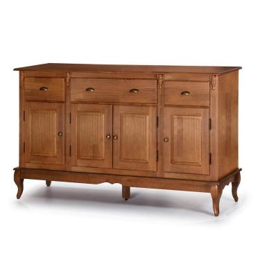 Imagem de Balcão Buffet 4 Portas 3 Gavetas 60805 Hannover Linz Móveis - Imbuia Glazer