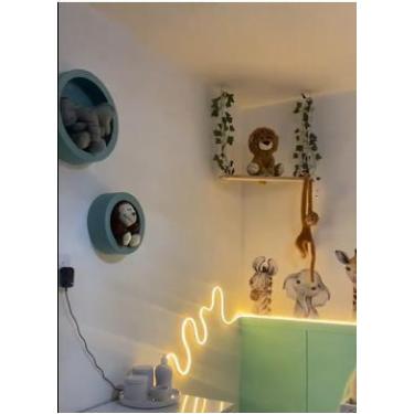 Imagem de Prateleira Quarto infantil e  bebê  Tema safari com com folhas em made