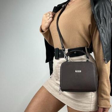 Imagem de Bolsa recuo em couro legítimo b.1008, Café