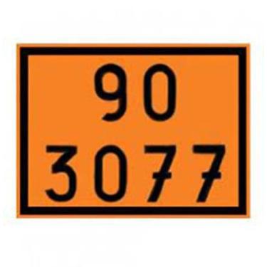 Imagem de Kit 4 Placas Numerologia Laranja Onu 90 3077 Carga Perigosa 903077 - S
