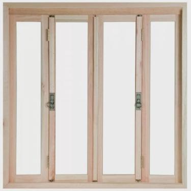 Imagem de Janela de Madeira Pantográfica 120x140cm Com Caixilho 9,4cm ewk 386 Rondosul