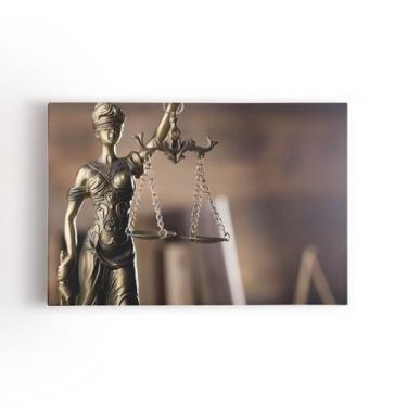 Imagem de Balança Justiça Deusa Têmis Direito Quadro Canvas 60x40cm - PlimShop