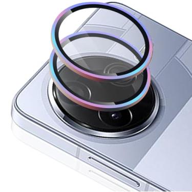 Imagem de Zeking (Conjunto de 2 protetores de lente para câmera Xiaomi Poco F7 Pro/F7 Ultra 5G, claridade HD, ultrafino, 9H, vidro temperado com bordas de alumínio, capa de lente de metal individual (cor)