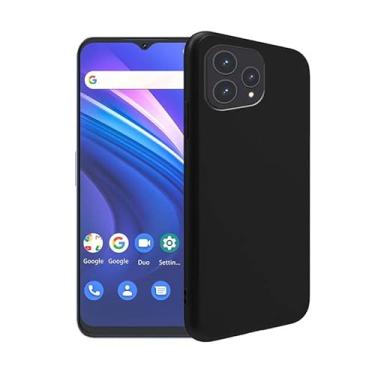 Imagem de WDMYLFTW Capa de silicone para Cubot P80, capa protetora de corpo inteiro com toque macio e sedoso, à prova de choque com forro de microfibra (preto)