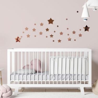 Imagem de Espelho Decorativo Estrelas Bronze - Inove Papéis de Parede
