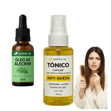 Imagem de Kit Crescimento Capilar Tônico Anti-Queda Óleo de Alecrim 100% Puro – Fortalece, Estimula o Crescimento e Reduz a Queda