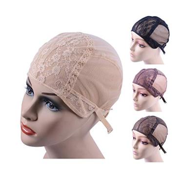 Imagem de (XL, Blonde) - Swiss Lace Wig Cap for Making Wigs With Adjustable Strap on the Back Glueless Double Lace Wig Caps Hairnets(Blonde XL58cm)