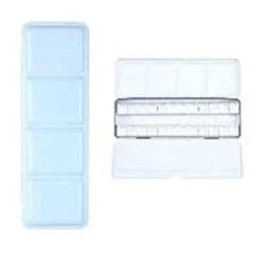 Imagem de Aliotech Travel Artist Empty Watercolor Tins Box Palette Paint Case, Medium Colorful Tin with 24Pcs Half Pans (Fog Blue)