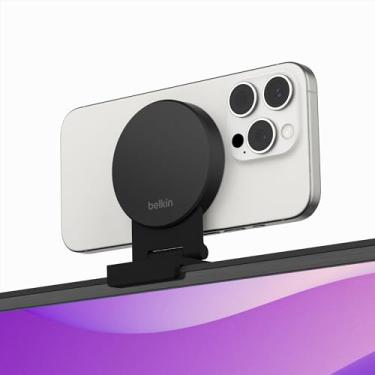 Imagem de Belkin Suporte para iPhone com MagSafe para Apple TV 4K - Suporte de continuidade do MacBook com tvOS - Transforme o telefone em webcam, compatível com MacBook Pro, Air, iPhone 16, 15, 14, 13 e mais