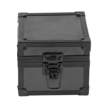 Imagem de Fiocias Posca de exibição da caixa de relógio 1 Slot Contêiner Premium Luxury Jewelry Organizer Watch Storage Box for Frete Presente Aniversário, Pure Black
