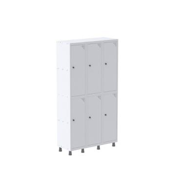 Imagem de Guarda Volume Roupeiro 6 Portas Aço Grp 503/6 Pandin Móveis Branco