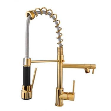 Imagem de Torneira Monocomando Cozinha Gourmet Com Ducha Gold - Linha Ferrara Pevilon