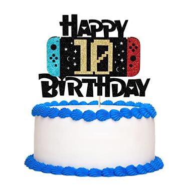 Imagem de Bekaterea Video Game Happy 10th Birthday Cake Topper，Video Game Boy's 10th Birthday Level Up Party Cake decoration，boy girl gamer cake decoration，Video Game Theme Party Supplies