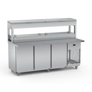 Imagem de Balcão Condimentador Duplo Refrigerado Refrimate 200cm Tampo Estendido 220v Bsrcdte 2000