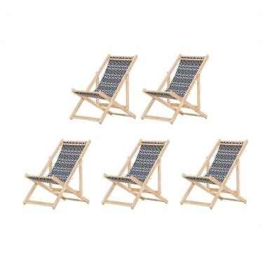 Imagem de Kit 5 Cadeira Madeira Espreguiçadeira Dobrável Sb-retro