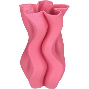 Imagem de Vaso Decorativo Enfiete Casa Aparador 3d Home&co Cerâmica 24x14x14cm Rosa Escuro