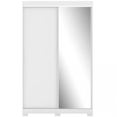 Imagem de Guarda Roupa Solteiro Bartira América Com Espelho 2 Portas Branco
