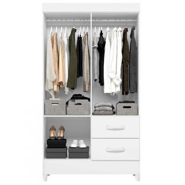 Imagem de Guarda Roupa Mobi Com 4 Portas E 2 Gavetas Palumóveis Branco-rosa Matte