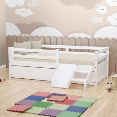 Imagem de Bicama Solteiro Dreams Grade De Proteção E Mini Escada/escorregador Branco Megamobilia