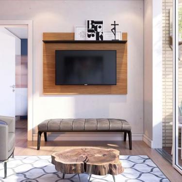 Imagem de Painel Colibri Maia Para Tv De Até 55 Noce Milano Com Preto Fosco