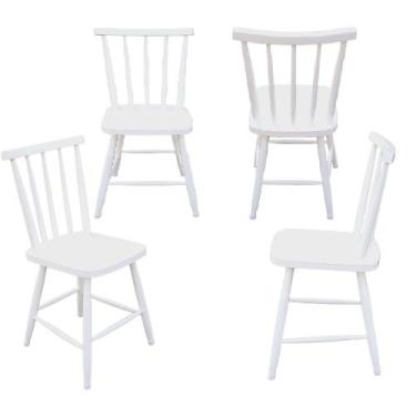 Imagem de Jogo 4 cadeiras de jantar colonial brisa em madeira - SCHOLL, BRANCA