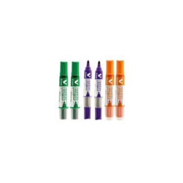 Imagem de Kit 6 Pincel Quadro Branco Marcador Pilot Recarregável, 2 Verdes, 2 Ro