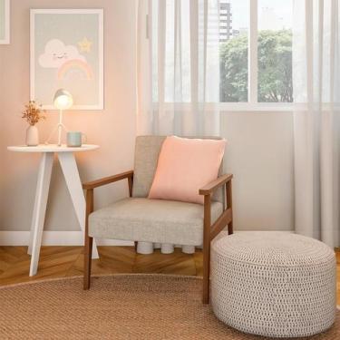 Imagem de Poltrona Claude Bege e Nogueira - Mobly