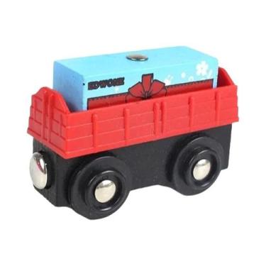 Imagem de Conjunto De Trem Magnético De Madeira Infantil Anime James Locomotiva 