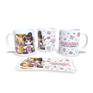 Imagem de Caneca branca Dorama, uso exclusivo dorameira, alfabeto dorama, personalizada com nome (J)