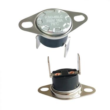 Imagem de KSD-40LC 70 ℃ Interruptor de fusível térmico normalmente fechado para forno de micro-ondas GE - Termostato de substituição compatível com CVM517P2M2S1, CVM517P3M1D1, CVM51 Series