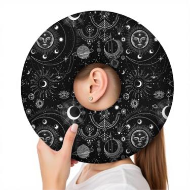 Imagem de wxmbdzq Travesseiro de piercing de orelha para dormir de lado, almofada de donut com orifício de orelha, capa lavável, alívio de dor de ouvido, pressão de ouvido, almofada protetora para dormir após