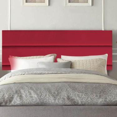 Imagem de Painel Estofado Luxo Argentina 140cm Casal Para Cama Box Suede Vermelh