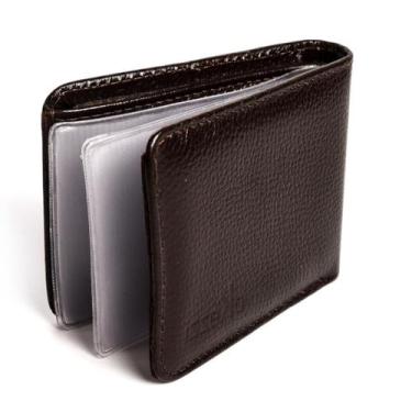 Imagem de Carteira Masculina Couro com Porta Cartão - Habat, Único, Preto