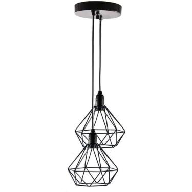 Imagem de Pendente Aramado Estilo Diamante Duplo Preto - FM