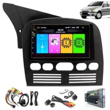 Imagem de Central Multimidia Android Auto Fiat Siena G1 Moldura + Câm Preto Fosc
