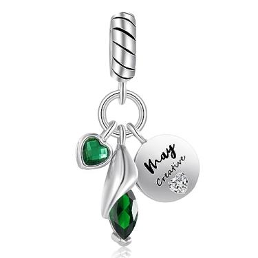 Imagem de QeenseKc Pingente de aniversário de 12 lágrimas com pedra do mês de nascimento para presente de pulseira Pandora para ela, Base