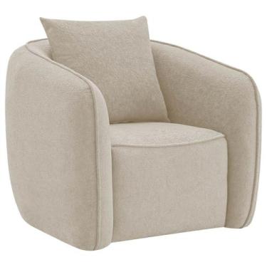 Imagem de Poltrona Decorativa Sala de Estar Recepção Florença Linho - Doce Sonho