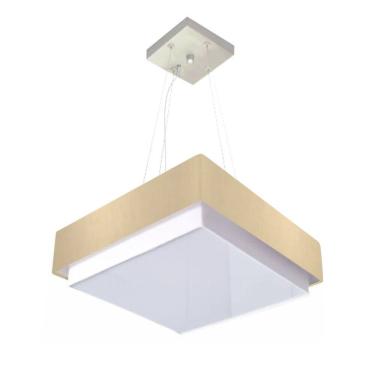 Imagem de Lustre Para Sala de Jantar Vivare Md-4405 Cúpula em Tecido 60x60cm
