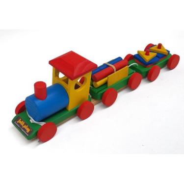 Imagem de Brinquedo Educativo Trem Pedagogico Em Madeira - JOTTPLAY