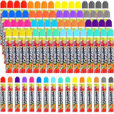 Imagem de Crtiin Pacote com 80 marcadores de pontos, 16 cores sortidas, conjunto de canetas de bingo, suprimentos de bingo de 11,3 g, marcadores de tinta para arte e artesanato, materiais de pintura, desenho