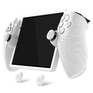 Imagem de PlayVital Design para PS Portal, capa protetora de silicone Guardian Edition para PS Portal Remote Player com alças de polegar - à prova de choque, acessórios antiderrapantes - Branca