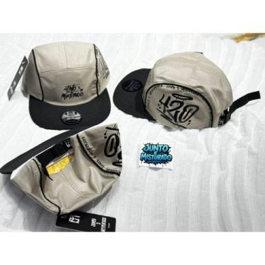 Imagem de boné chapéu five painel snapback aba reta JM junto e misturado ajustav