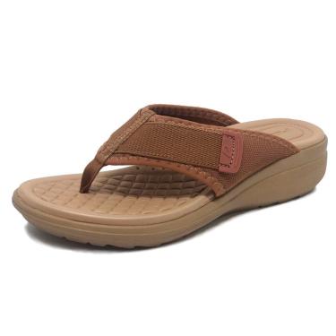 Imagem de Chinelo Feminino Anabela Baixo Tecido Conforto Pegada