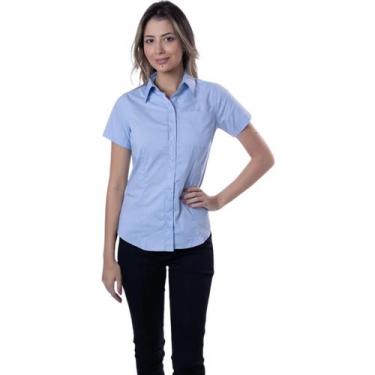 Imagem de Camisete Social Basica Unioffice Manga Curta Azul - Fardas Uniformes, 