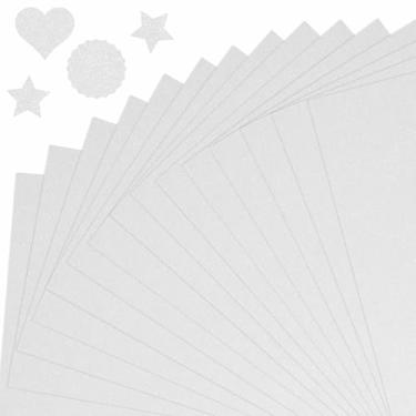 Imagem de TaoBary 120 folhas de papelão com glitter, cartolina brilhante sem derramamento de papel 250 g/m2, papel brilhante A5 para artes artesanais, álbuns, cartões, projetos faça você mesmo (branco)