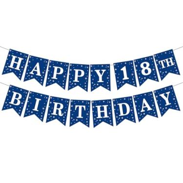 Imagem de Faixa de feliz aniversário de 18 anos, faixa de festa de aniversário, faça você mesmo, placa de feliz aniversário, decoração pendurada para mulheres, homens, meninas, meninos, suprimentos de festa