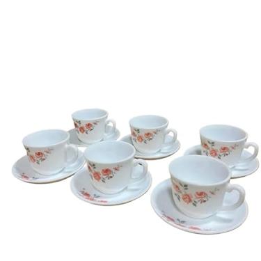 Imagem de Conjunto de xícaras e pires de porcelana, 6 peças, 220 ml, decorado, café e chá(Tulip Garden)